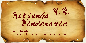 Miljenko Minderović vizit kartica